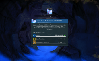 Freighter Warp Reactor / Hyperdrive Upgrade recipes (NEXT)