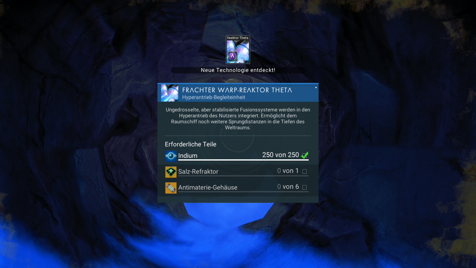 Freighter Warp Reactor / Hyperdrive Upgrade recipes (NEXT)