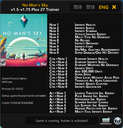 NO MAN’S SKY TRAINER 