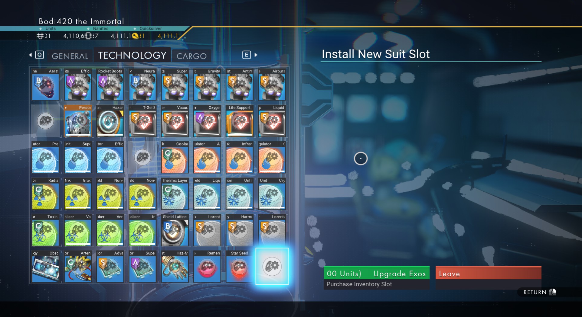 All Items 99999 Plus 48 Suit Tech Slots