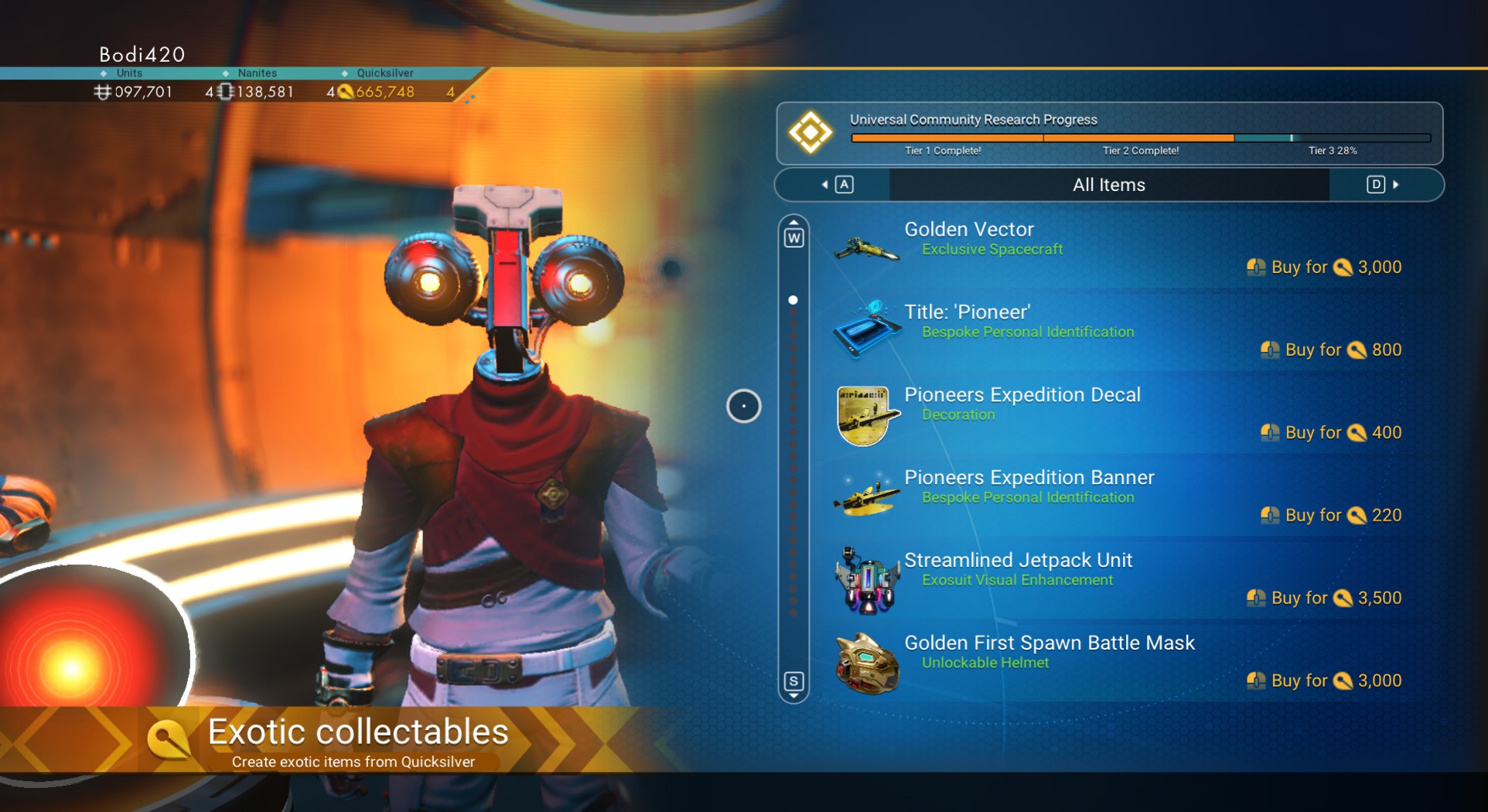 Purchasable Expedition Rewards