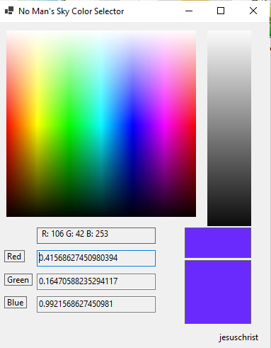 No Man's Sky Color Selector V0.2