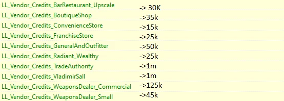 Richer Vendors - Immersive vendors with up to 1m credits V1.0