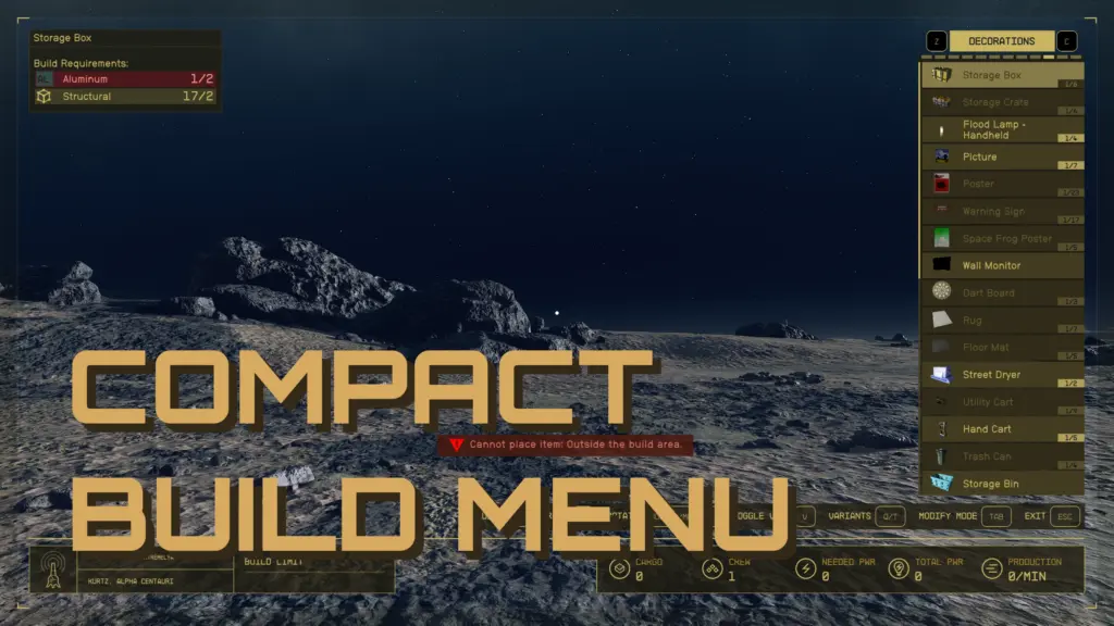 Compact Build Menu UI V1.1