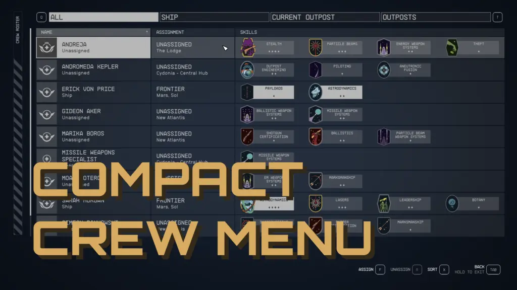 Compact Crew Menu UI V1.0