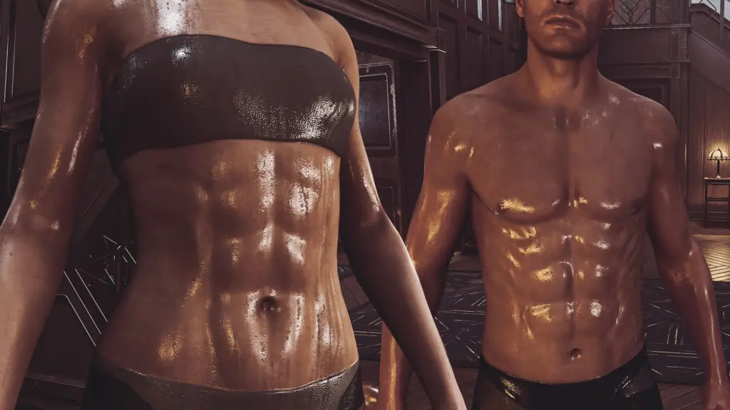 XS Sporty Sexy Sweat - Wet body skin texture for Starfield