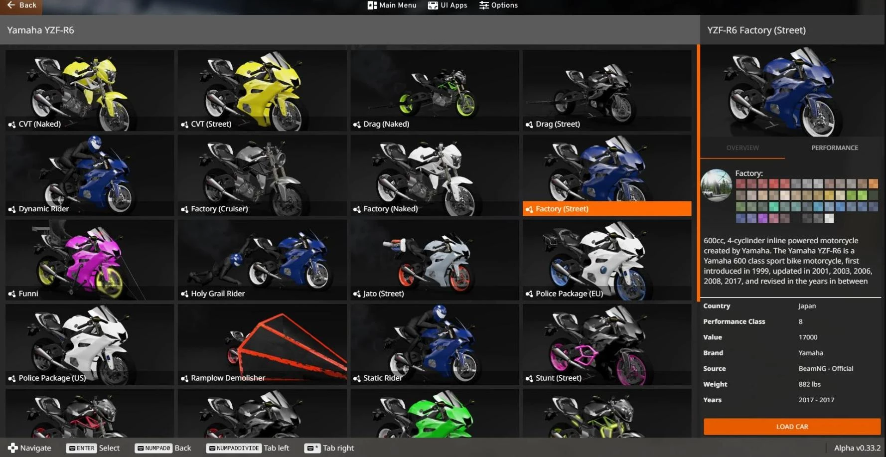 Yamaha YFZ-R6 Street Bike v1.0 0.33.x