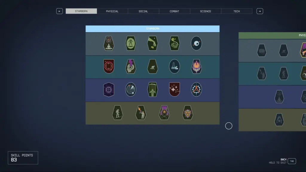 Starborn Perk Tree