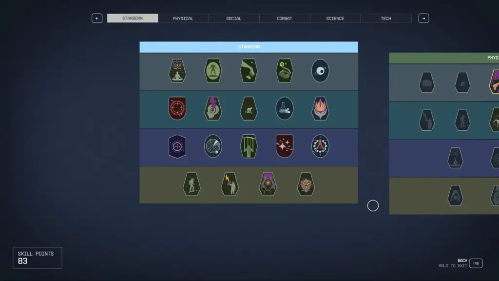 Starborn Perk Tree V1.0.9