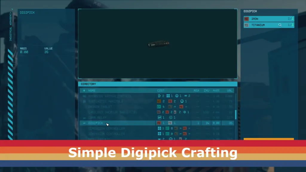 Simple Digipick Crafting V1.0