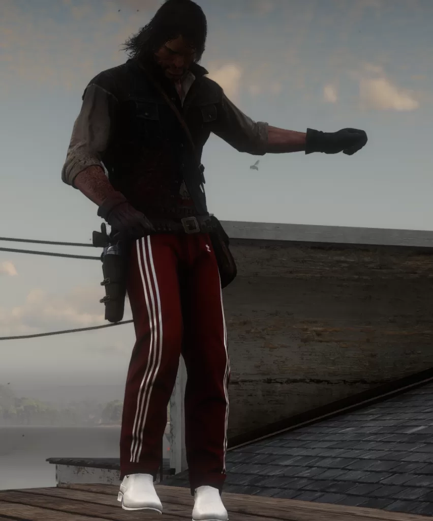 Red adidas pants