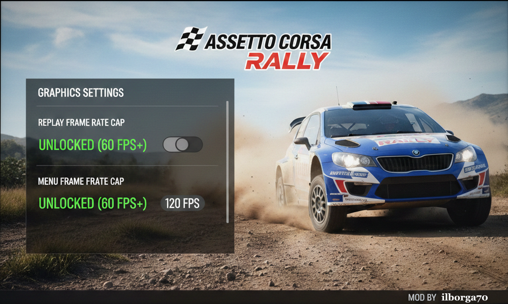 Unlocks the 60 FPS cap in replays and menus