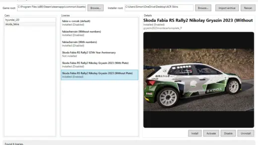 Assetto Corsa Rally Livery Manager