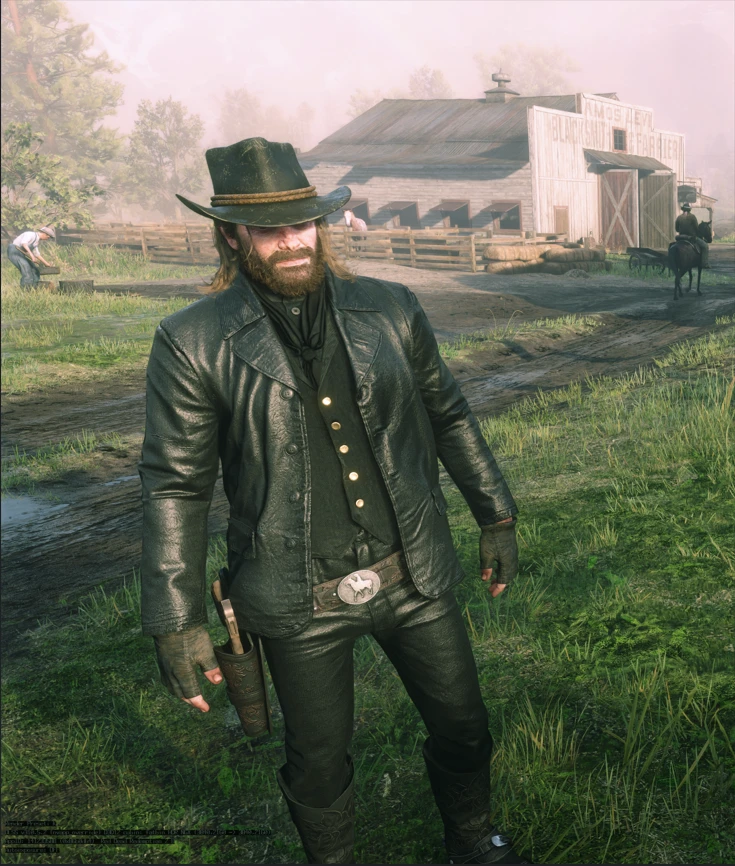 Black Leather Jacket and Pants