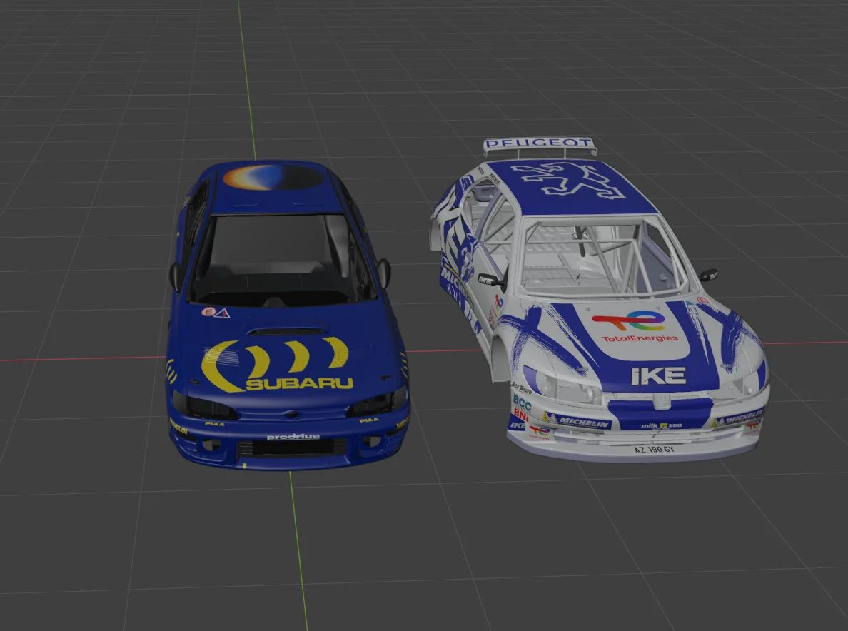 Peugeot306IIMaxi and SubaruImprezaS3 3D Models and templates