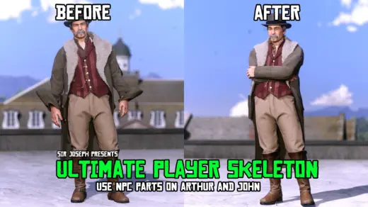 Ultimate Player Skeleton - Use NPC parts on Arthur and John