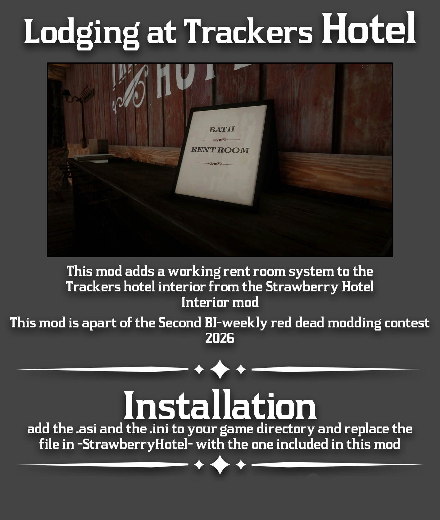 Lodging at Tracker Hotel - Trackers Hotel Addon V1.07