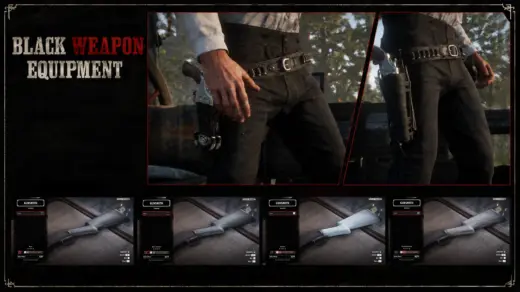 Standalone Weapon Equipment - Black Silver or Gold