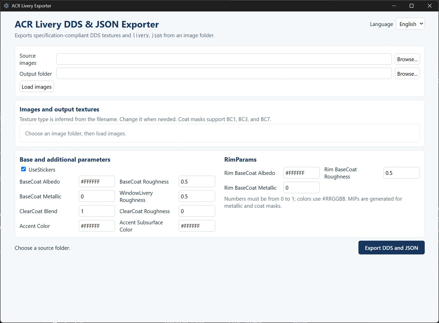 ACR Livery DDS & JSON Exporter v1.0