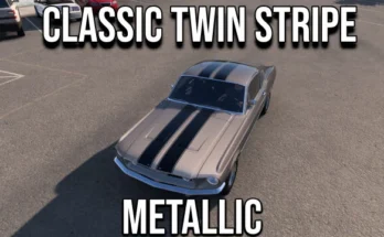 1967 Ford Mustang Classic Twin Stripe Metallic + Mask Skin v1.0