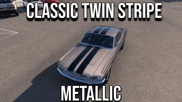 1967 Ford Mustang Classic Twin Stripe Metallic + Mask Skin v1.0