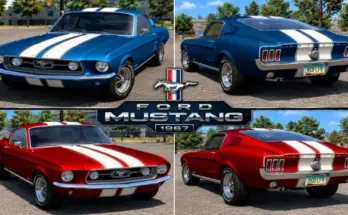 1967 Ford Mustang Matte Metallic Racing Stripes Skin v1.0