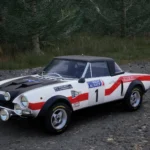 Fiat 124 Abarth White red