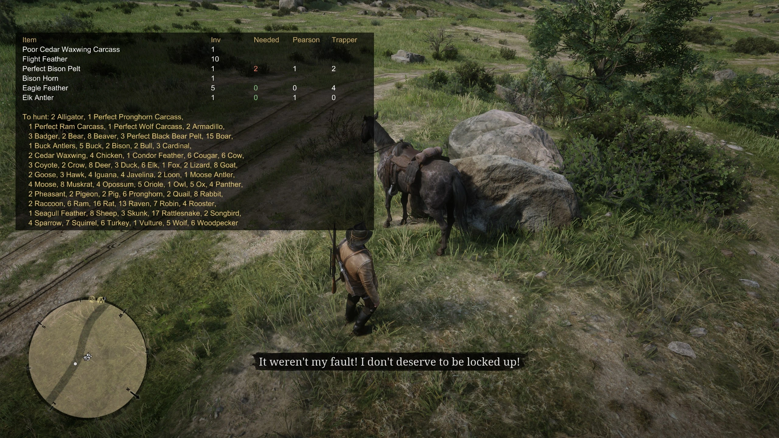 Hunting tracker and big pelts-carcass storage