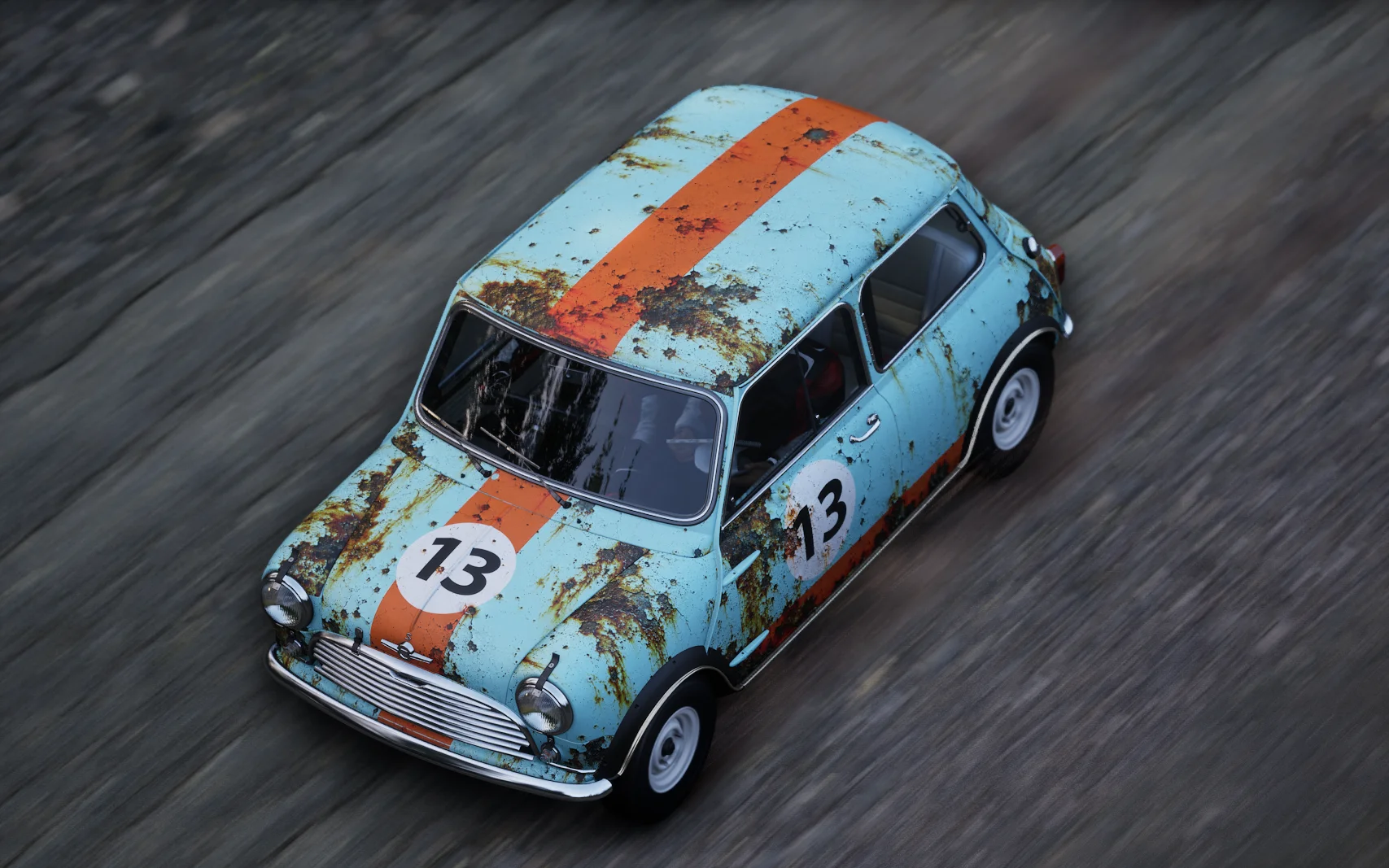 Mini Cooper Rusty Gulf Racing livery2